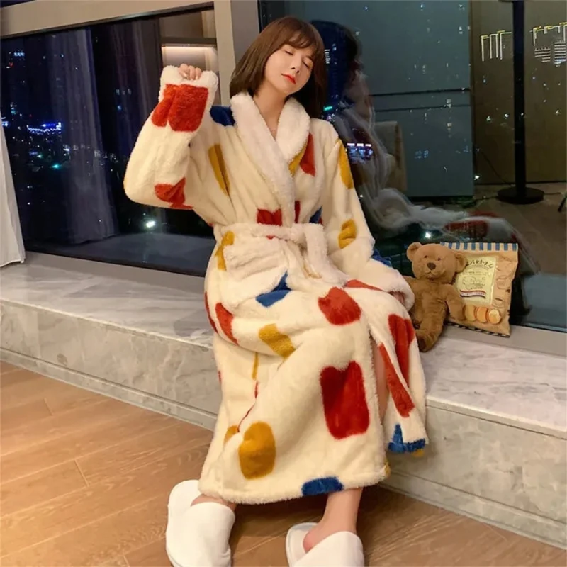 Clara – Women's Long-Sleeved Printed Bathrobe with Adjustable Tie Belt - Image 7
