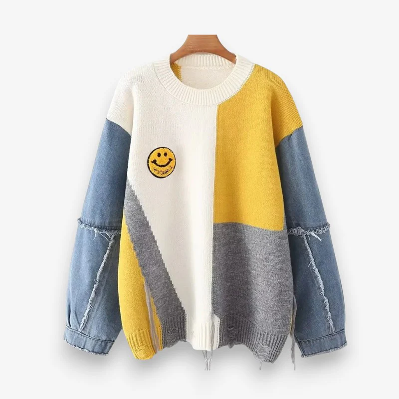 Clara – Long Sleeve Sweater with Ribbed Hem