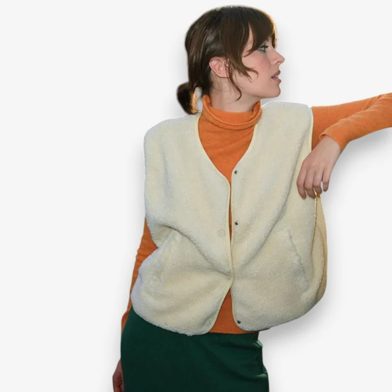 Clara – Women's Round Neckline Jacket with Button Closure - Image 3