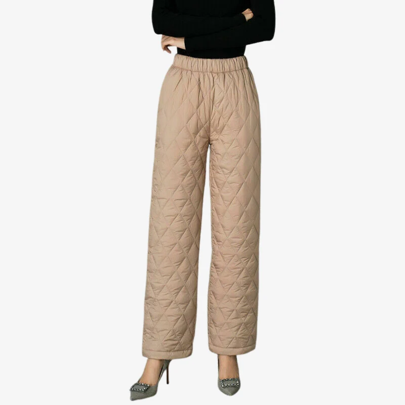 Clara – Women's Wide-Leg Pants with Quilted Pattern - Image 4