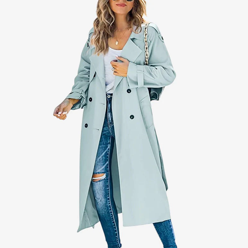 Classic Lapel Collar Trench Coat - Image 2