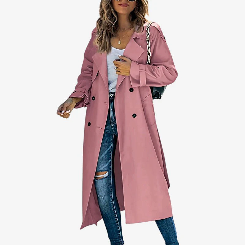 Classic Lapel Collar Trench Coat - Image 5