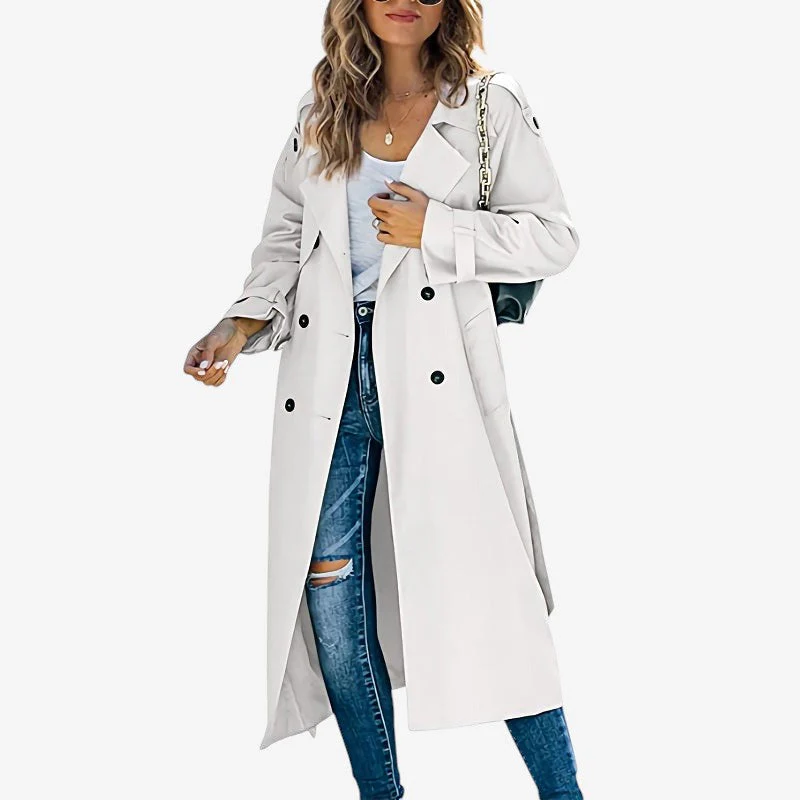 Classic Lapel Collar Trench Coat - Image 6