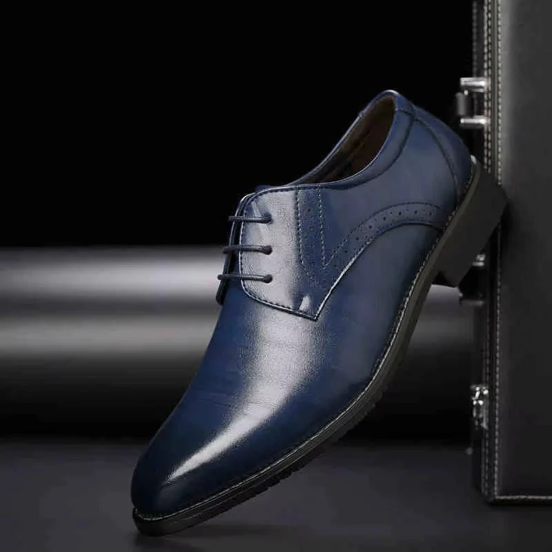 Connor - Pointed Toe Lace Up Shoes With Non Slip Sole - Image 5