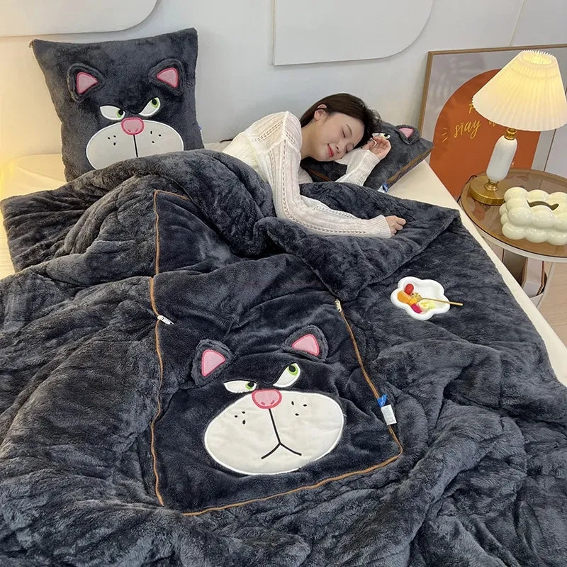 CozyNest – Playful Design Blanket and Pillow Set - Image 4