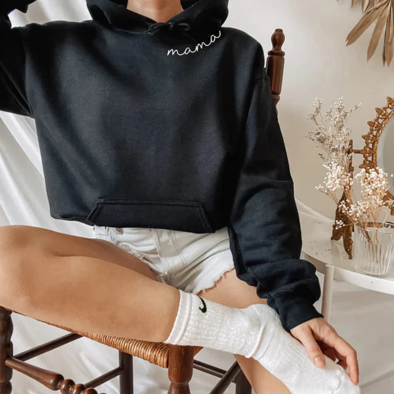 Long Sleeve Hoodie with Embroidered Name - Image 10