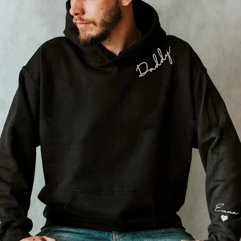Long Sleeve Hoodie with Embroidered Name - Image 6