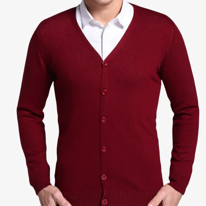 Daniel – V-Neck Sweater with Ribbed Hem and Long Sleeves - Image 4