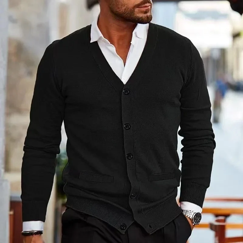Daniel – V-Neck Sweater with Ribbed Hem and Long Sleeves - Image 9