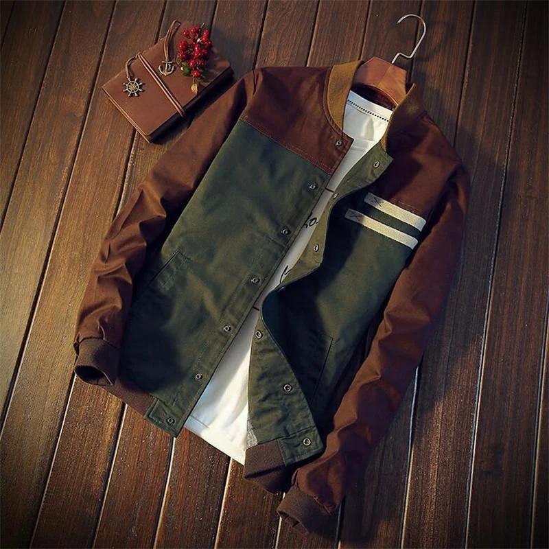 David – Striped Button-Up Bomber Jacket - Image 5