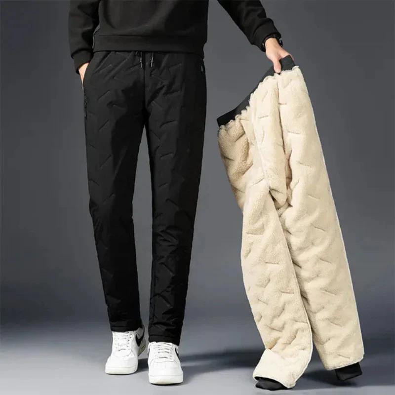 David – Slim Fit Fleece Lined Pants with Pockets and Drawstring - Image 5