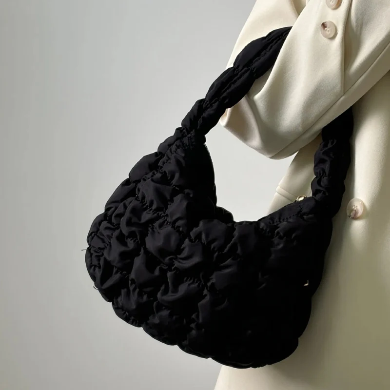 Eliza – Women's Shoulder Bag with Quilted Structure & Zip Closure - Image 7