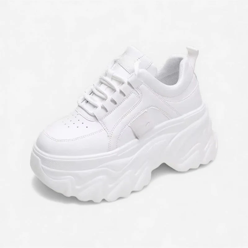 Ella – Chunky Sole Lace-Up Sneakers with Round Toe