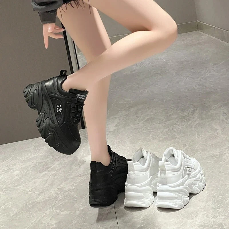 Ella – Chunky Sole Lace-Up Sneakers with Round Toe - Image 6