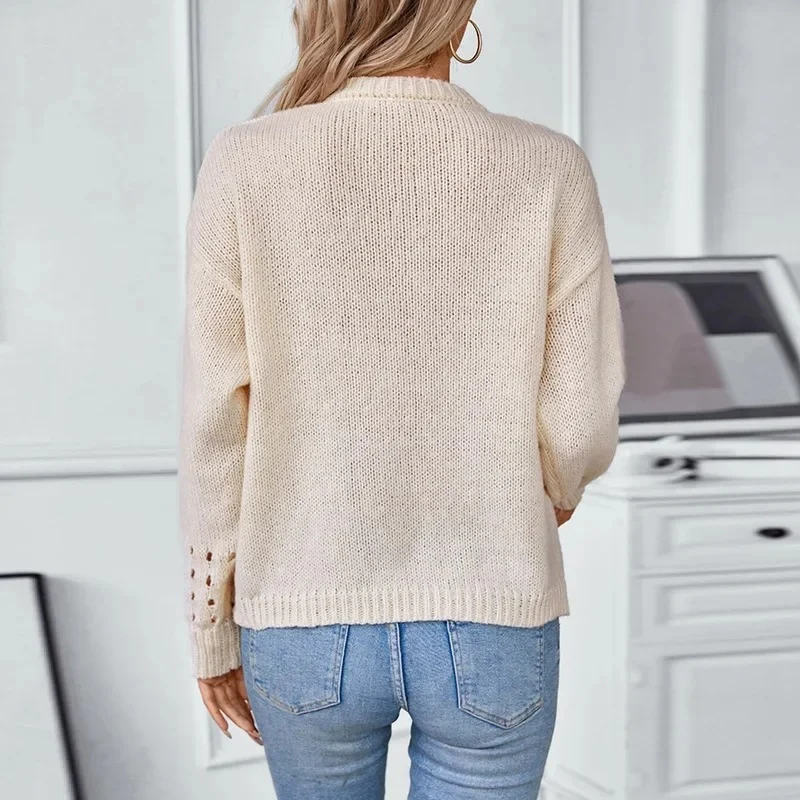 Ella – Long Sleeve Sweater with Round Neck and Ribbed Hem - Image 6
