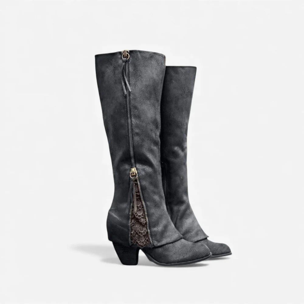 Elora – Round Toe Boots with Adjustable Zipper - Image 2
