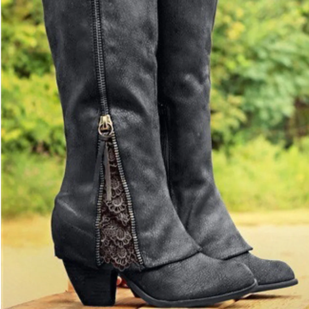 Elora – Round Toe Boots with Adjustable Zipper - Image 4