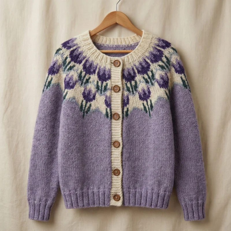 Emma – Women's Jacket with Button Closure and Floral Print - Image 2