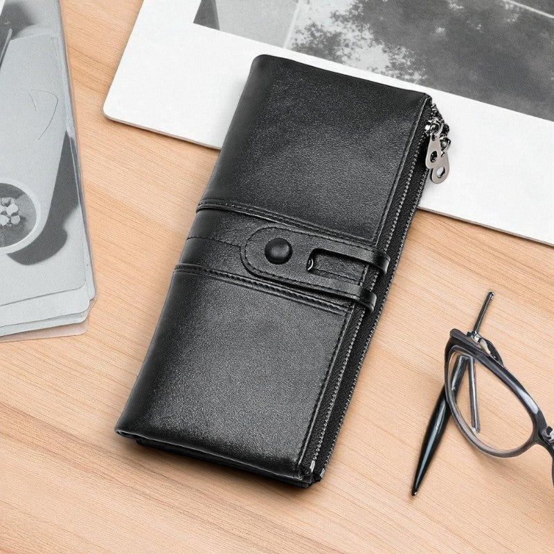 Emma – Compact Wallet with Zip and Snap Closure - Image 9