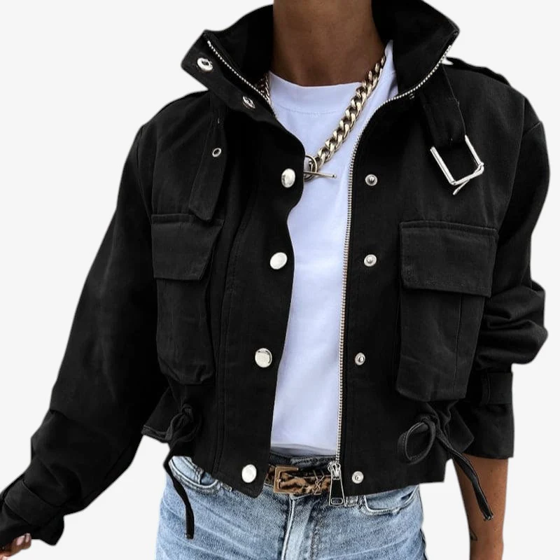 Emma – Long Sleeve Jacket with Pockets and Zip Closure