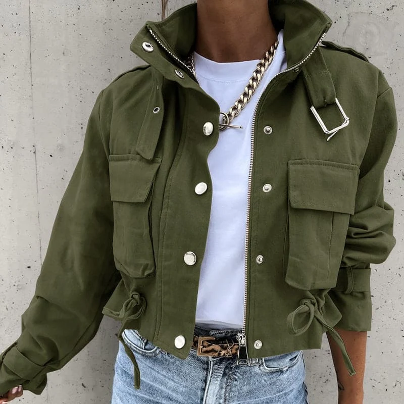 Emma – Long Sleeve Jacket with Pockets and Zip Closure - Image 4