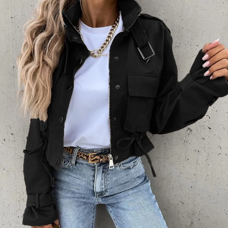 Emma – Long Sleeve Jacket with Pockets and Zip Closure - Image 6