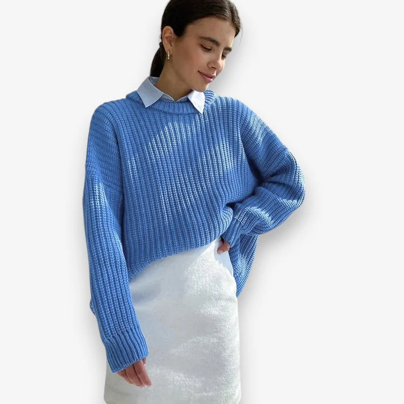 Emma – Women's Long Sleeve Crew Neck Sweater - Image 5