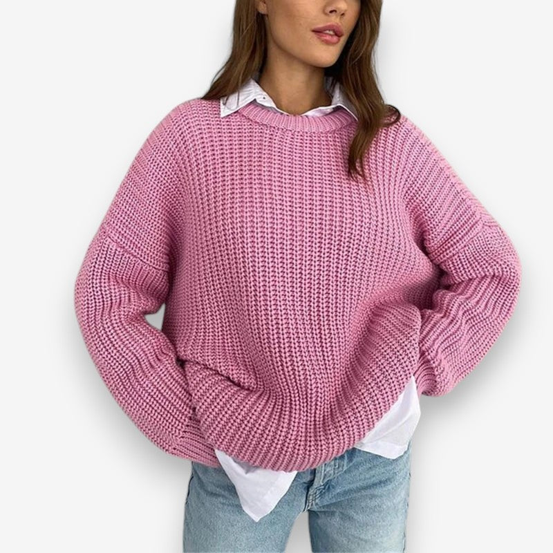 Emma – Women's Long Sleeve Crew Neck Sweater - Image 6