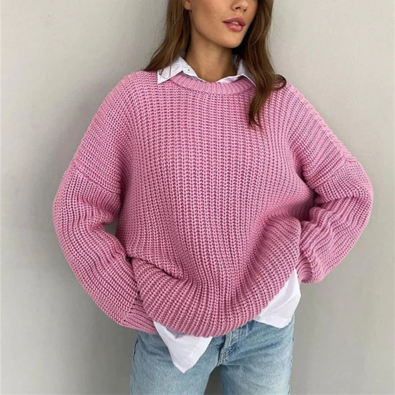Emma – Women's Long Sleeve Crew Neck Sweater - Image 8