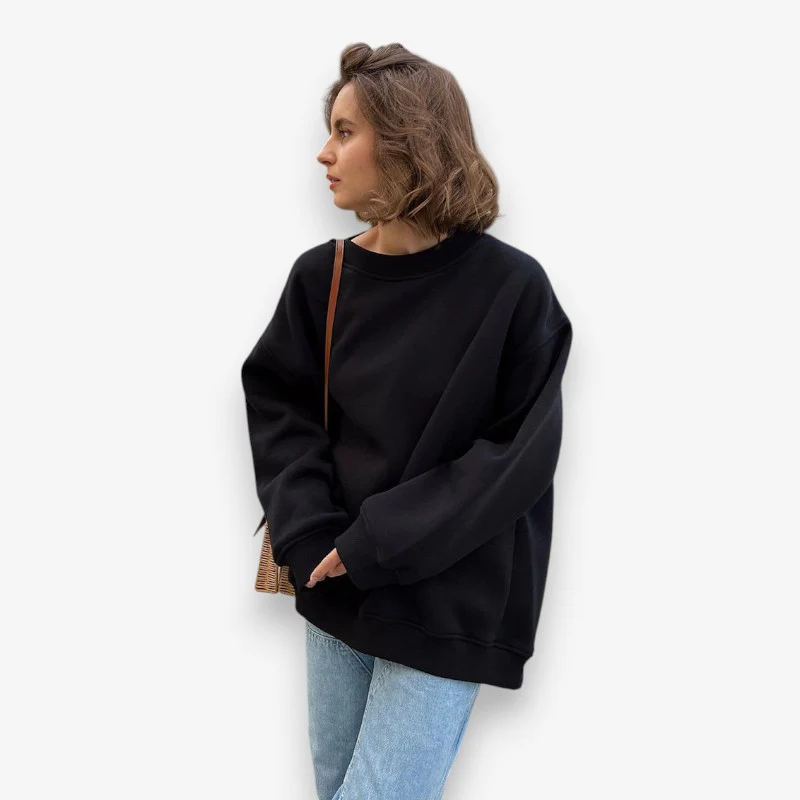 Emma – Women's Long Sleeve Sweater with Round Neckline - Image 3