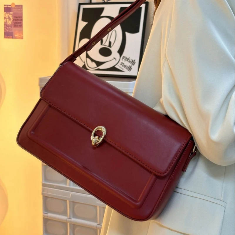 Emma – Women's Shoulder Bag with Long Strap & Hasp Closure - Image 6