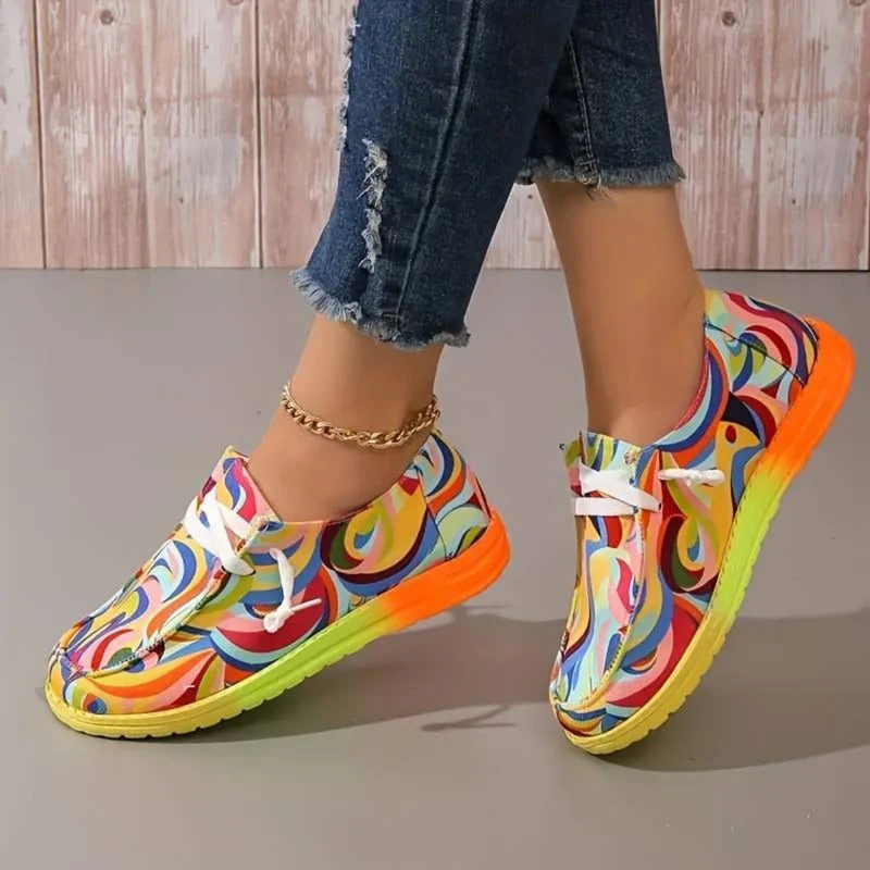 Emma – Printed Sneakers with Flat Sole and Round Toe - Image 3
