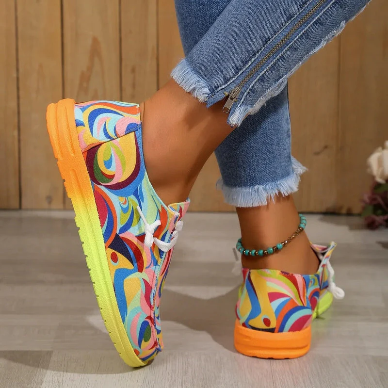 Emma – Printed Sneakers with Flat Sole and Round Toe - Image 4