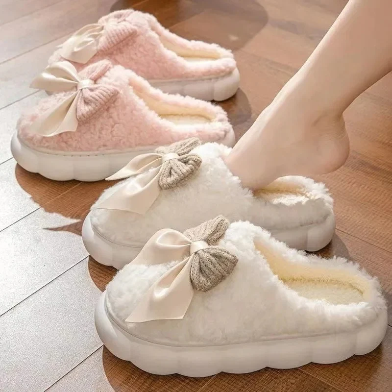 Emma – Round Toe Fur Slippers with Thick Sole and Plush Lining - Image 5
