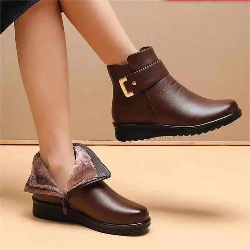 Emma – Round Toe Shoes with Zipper & Buckle - Image 3
