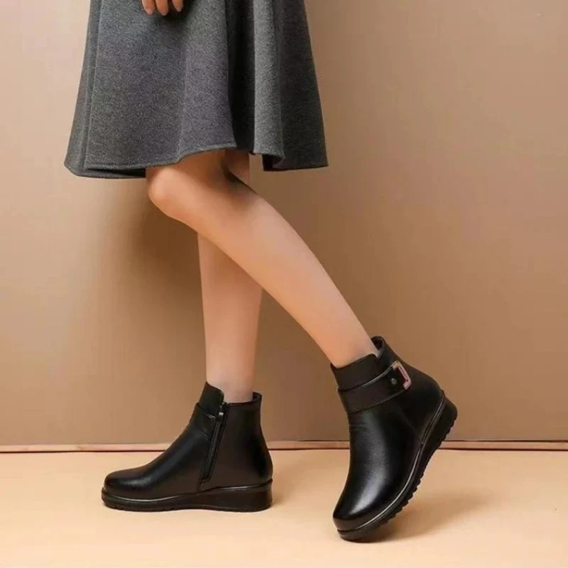 Emma – Round Toe Shoes with Zipper & Buckle - Image 4