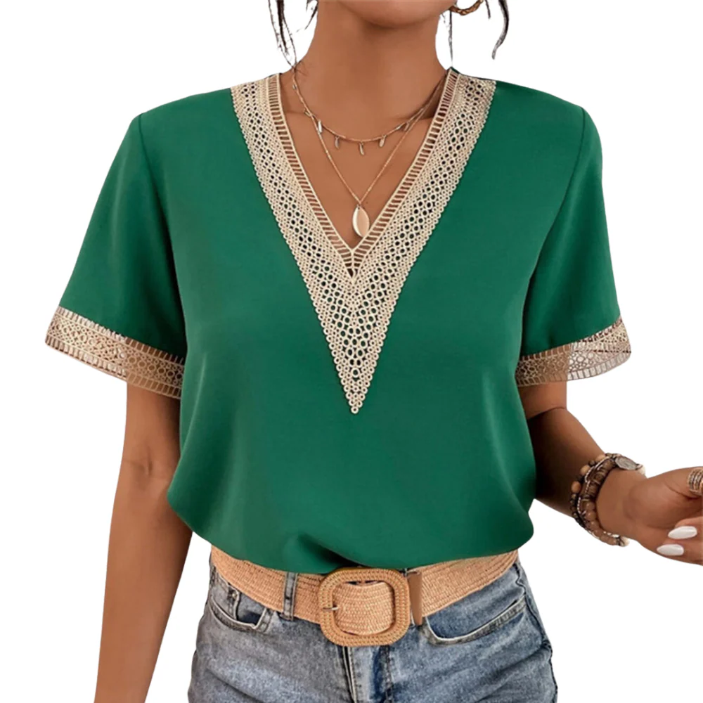 Emma – V-Neck Blouse with Short Sleeves - Image 7