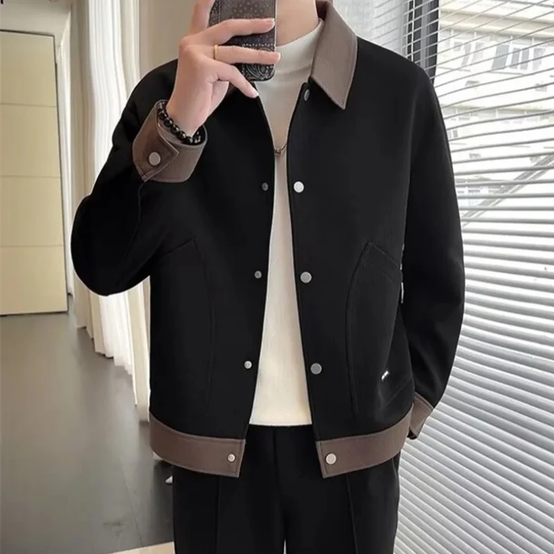 Ethan – Men's Jacket with Down Collar and Button Detail - Image 7