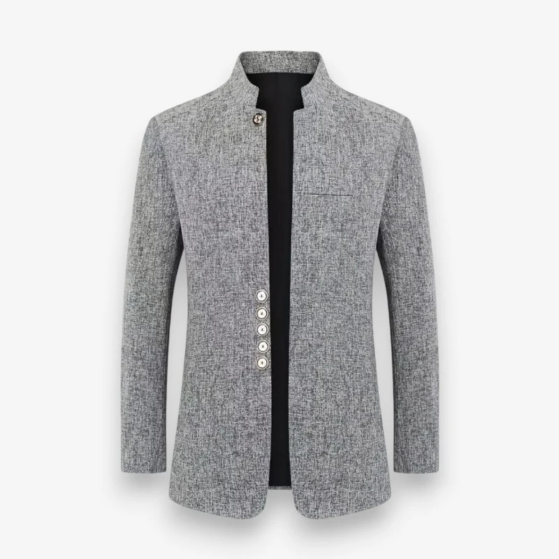 Ethan – Men's Long Sleeve Jacket with Button Detail - Image 3