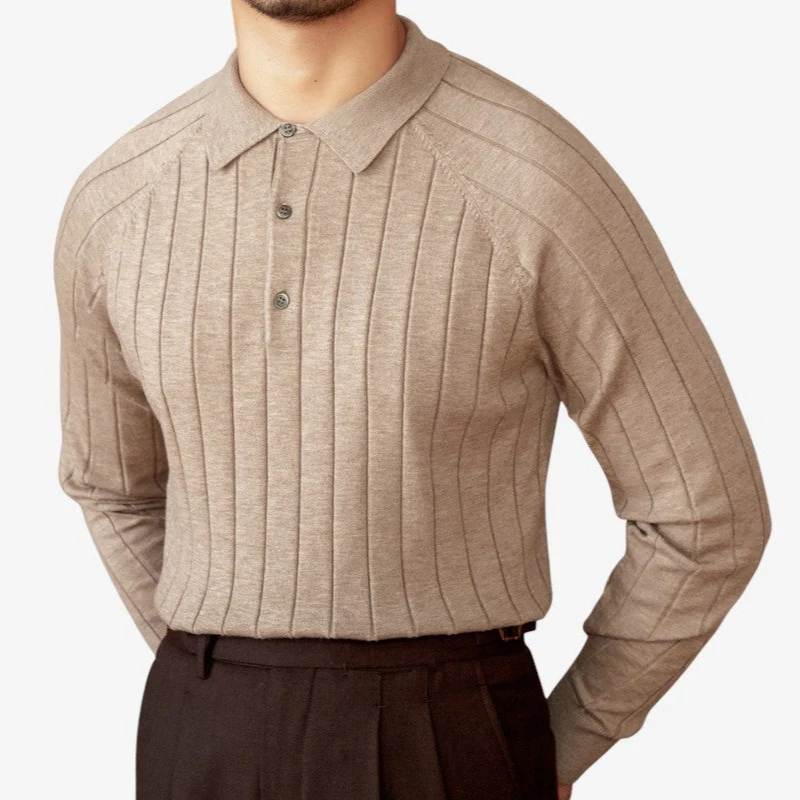 Ethan – Long Sleeve Shirt with a Pleated Collar - Image 3