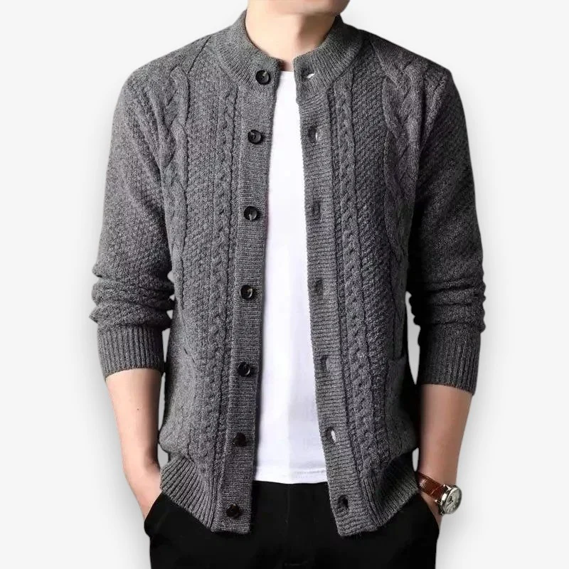 Ethan – Men's Long Sleeve Sweater with Button Closure and Pockets - Image 2