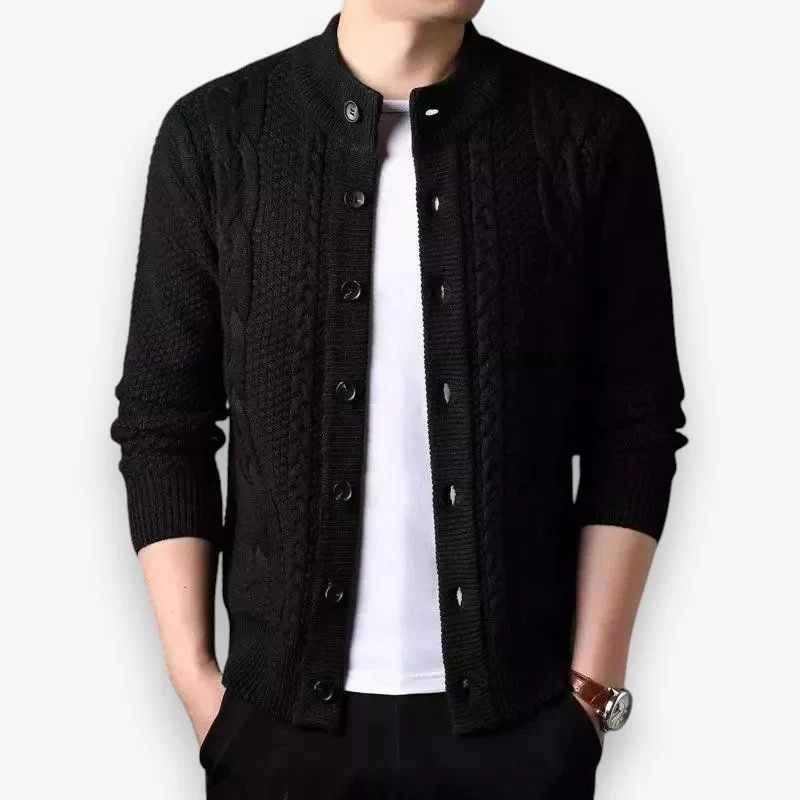Ethan – Men's Long Sleeve Sweater with Button Closure and Pockets - Image 3