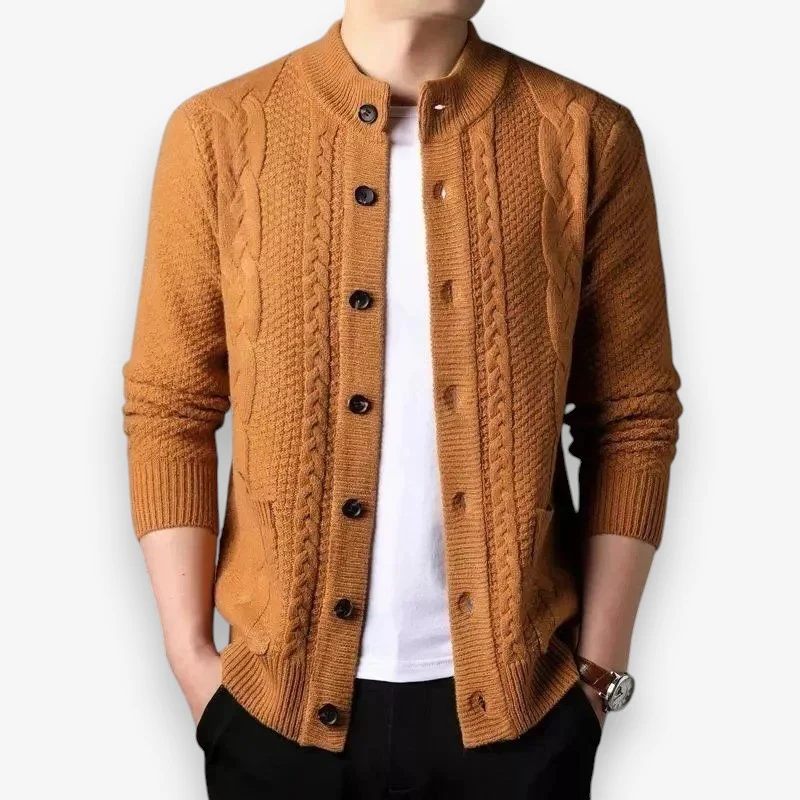 Ethan – Men's Long Sleeve Sweater with Button Closure and Pockets - Image 4