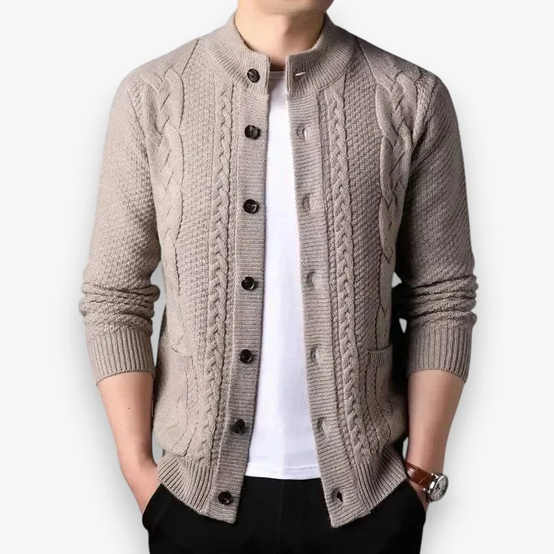 Ethan – Men's Long Sleeve Sweater with Button Closure and Pockets - Image 5