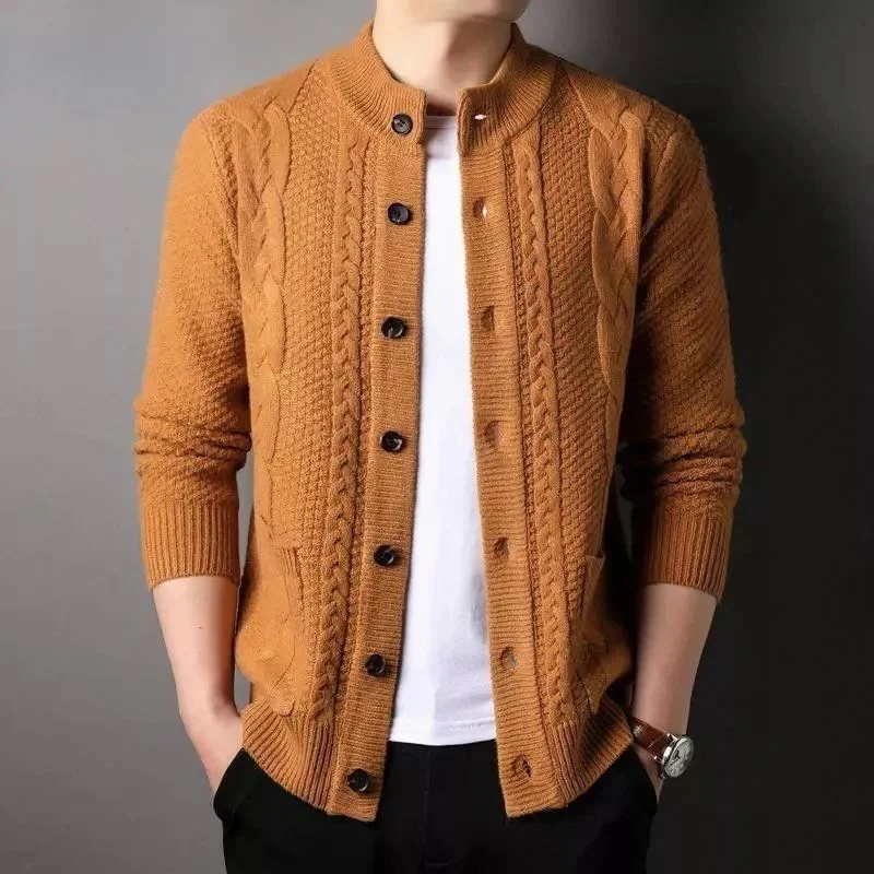 Ethan – Men's Long Sleeve Sweater with Button Closure and Pockets - Image 9