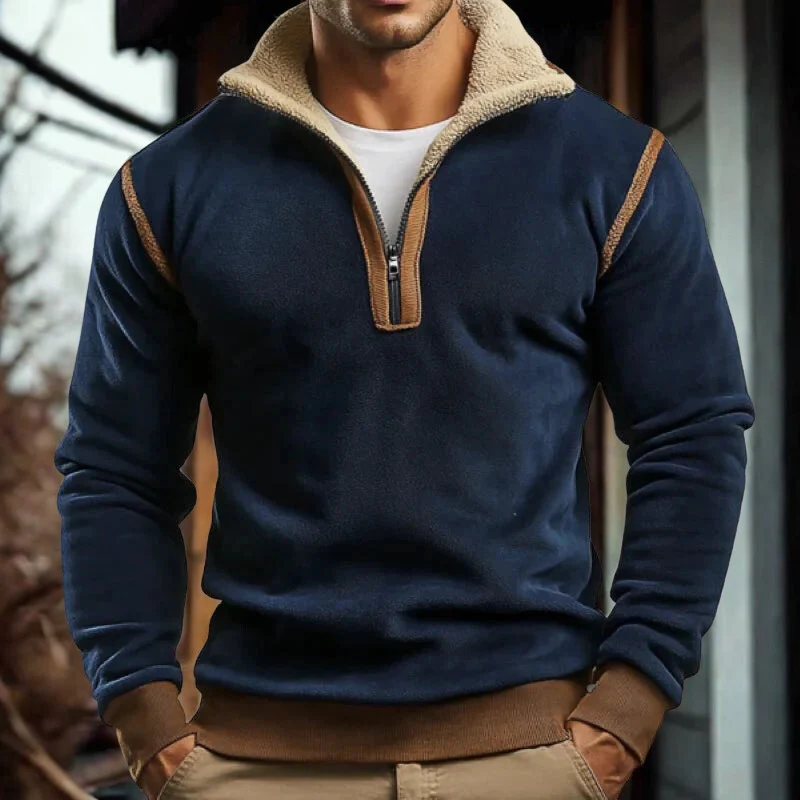 Ethan – Men's Sweater with Zipper - Image 4