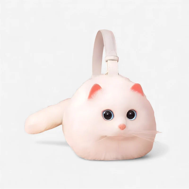 FelineAura – Decorative Handbag with Cat Sculpture Design