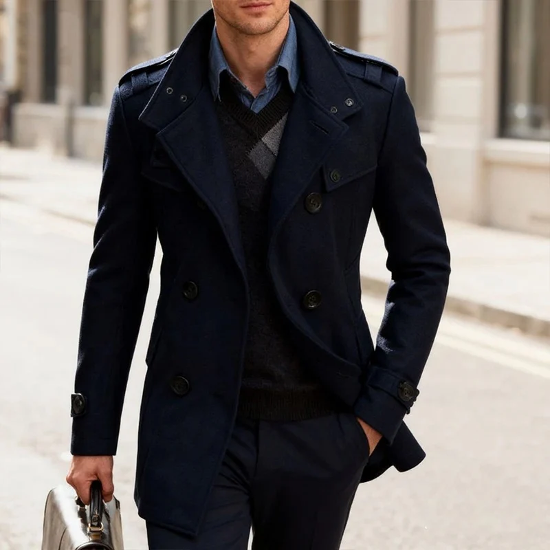 Felix – Men's Coat with Button Closure & Pockets - Image 5