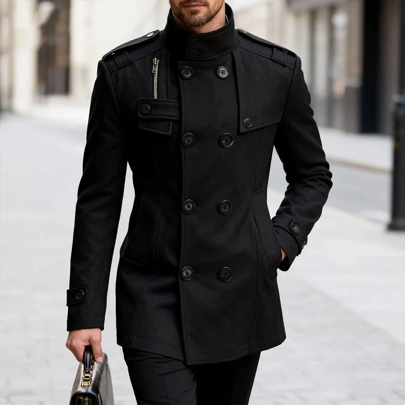 Felix – Men's Coat with Button Closure & Pockets - Image 6