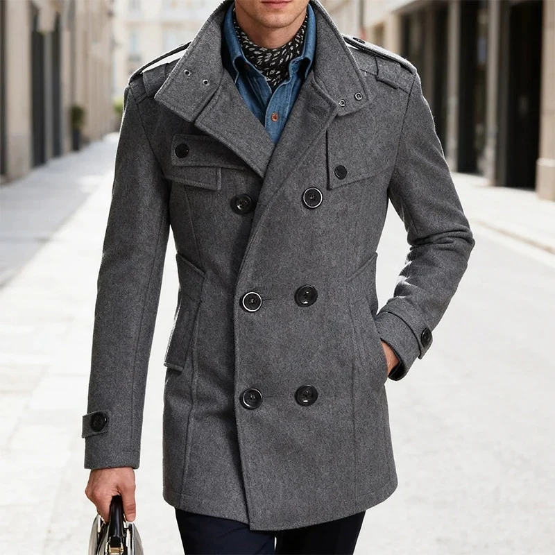 Felix – Men's Coat with Button Closure & Pockets - Image 8